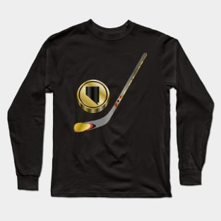 NHL - NV Steel Grey Stiuck Gold Black Puck Long Sleeve T-Shirt